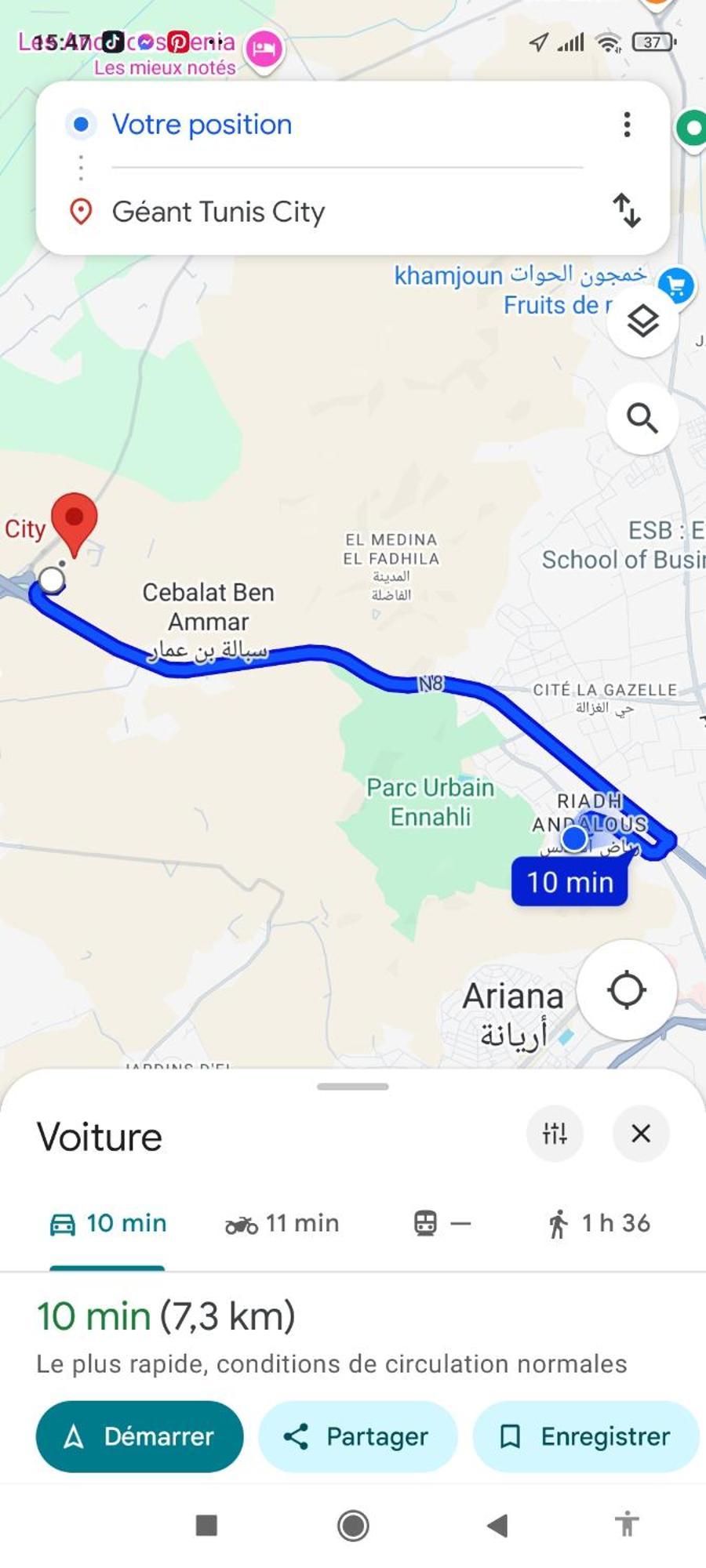Etage De Villa Avec Jardin, Pres De L'Aireport Et Parking Prive Ariana Dış mekan fotoğraf